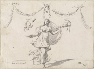 Ozdoba z kobietą w starożytnej sukni autorstwa Jacques Louis David