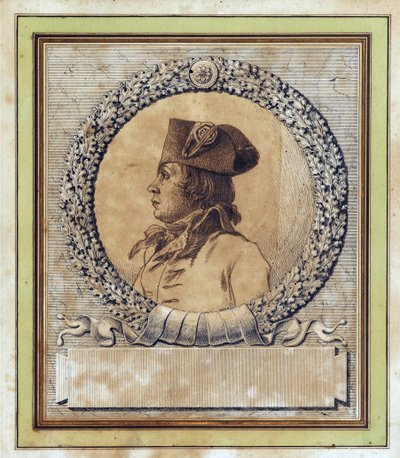 Philippe Francois Joseph Le Bas - Portret Philippe-Francois-Joseph Le Bas (1764-1794) autorstwa Jacques Louis David (1748-1825), c. 1793 - Pióro, pędzel, tusz indyjski na papierze, D 15,2 - Kolekcja prywatna autorstwa Jacques Louis David