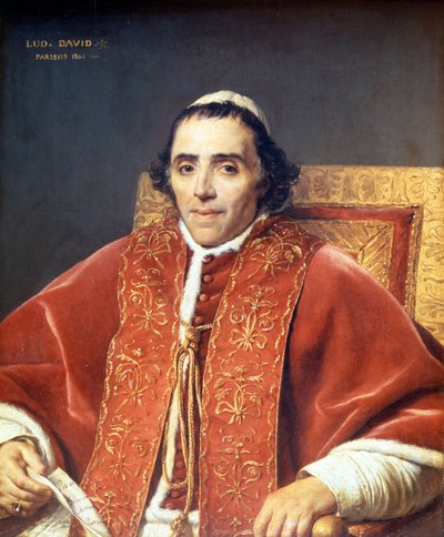 Pius VII (1742 - 1823). Obraz Jacques Louis David (1748-1825). Muzeum w Luwrze. Paryż autorstwa Jacques Louis David