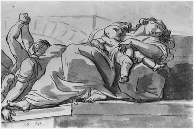 Epizod zarazy (pióro i indyjskie mycie tuszem na papierze) autorstwa Jacques Louis David