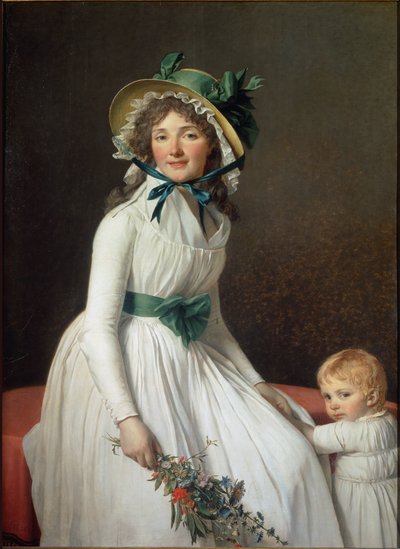 Portret Madame Seriziat, siostry żony artysty z synem Emilem - olej na płótnie autorstwa Jacques Louis David