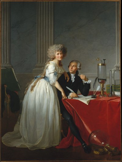 Portret Monsieur de Lavoisier i jego żony, chemik Marie-Anne Pierrette Paulze autorstwa Jacques Louis David