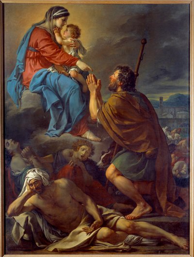 Święty Roch modlący się do Dziewicy o ustanie zarazy. Obraz Jacquesa Louisa Davida (1748-1825) autorstwa Jacques Louis David