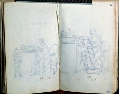 Studium do portretu Ludwika XVI i delfina. Rysunek Jacquesa Louisa Davida (1748-1825) autorstwa Jacques Louis David