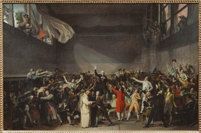 Przysięga Jeu de Paume, kiedy Trzy Stany odmówiły rozwiązania na rozkaz królewski ... autorstwa Jacques Louis David