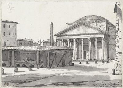 Panteon widziany z Piazza autorstwa Jacques Louis David