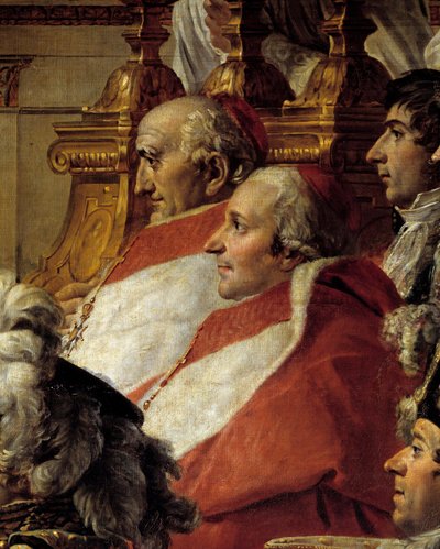 Obrzęd Napoleona. Szczegół przedstawiający kardynałów i Jeana Baptiste Julesa Bernadotte