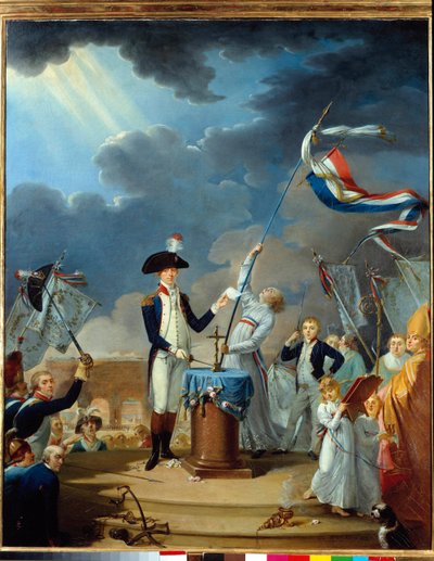 Przysięga La Fayette (Lafayette) w święto federacji 14 lipca autorstwa Jacques Louis David