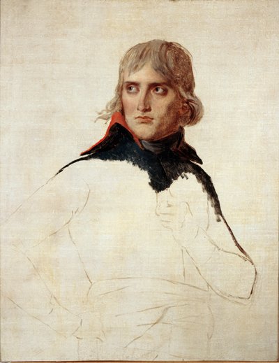 Niedokończony portret Napoleona Bonaparte w ogóle - olej na płótnie, ok. 1798 autorstwa Jacques Louis David