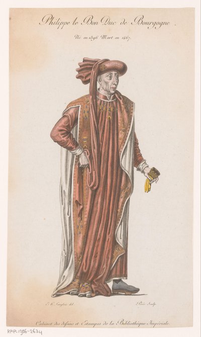 Portret Filipa Dobrego Philippe le Bon Duc de Bourgogne (tytuł na obiekcie) autorstwa Jacques Louis Perée