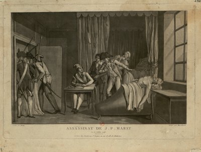Zabójstwo Jean-Paul Marat, 1793. autorstwa Jacques Marchand