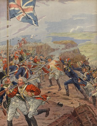Napoleon Bonaparte prowadzący atak podczas oblężenia Tulonu autorstwa Jacques Marie Gaston Onfray de Breville (Job)
