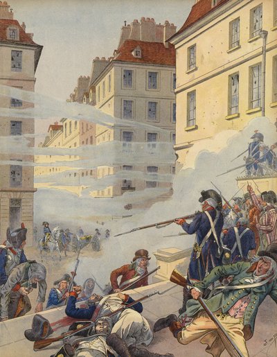 Rewolucyjne zamieszki na ulicach Francji autorstwa Jacques Marie Gaston Onfray de Breville (Job)