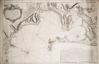 Mapa hydrograficzna Zatoki Kadyksu autorstwa Jacques-Nicolas Bellin