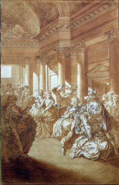 „Zwróci ci czystego i czystego mężowi”, scena z IV aktu „Wesela Figara” Pierre-Augustina Carona de Beaumarchais (1732-99) 1785 autorstwa Jacques Philippe Joseph de Saint Quentin
