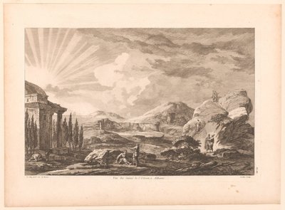 Widok ruiny w Atenach, prawdopodobnie Teatru Dionizosa Vue des ruines de l