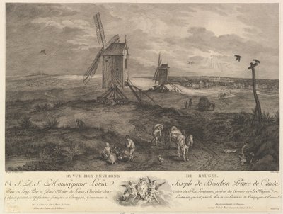 Drugi widok okolic Brugii IIe. Vue des environs de Bruges. autorstwa Jacques Philippe Le Bas