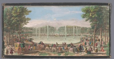 Widok Bassin de Neptune w Ogrodzie Wersalskim Vue du Bassin de Neptune dans le Jardin de Versailles (tytuł na obiekcie) autorstwa Jacques Rigaud (possibly)