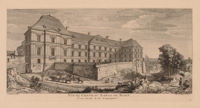 Widok na Zamek Królewski w Blois od strony wsi autorstwa Jacques Rigaud