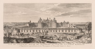 Widok na Zamek Królewski w Chambord, od strony Bramy Królewskiej autorstwa Jacques Rigaud
