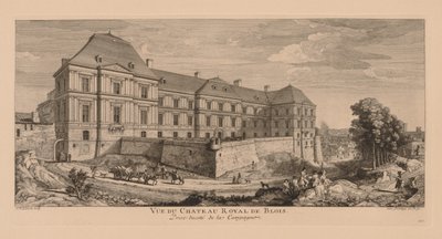Widok na Zamek Królewski w Blois od strony wsi autorstwa Jacques Rigaud