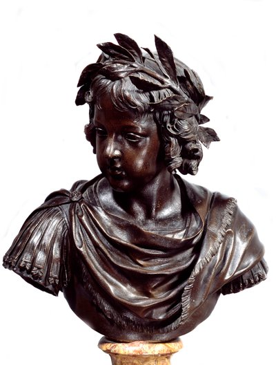 Popiersie z brązu Ludwika XIV (1638-1715) dziecko powiedziane do rzymskiej rzeźby przypisywanej Jacquesowi Sarazinowi (1592-1660) Przed 1643 r. Paryż, Luwr autorstwa Jacques Sarazin