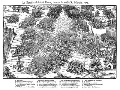 Bitwa pod St Denis, francuskie wojny religijne, 10 listopada 1567 1570 autorstwa Jacques Tortorel