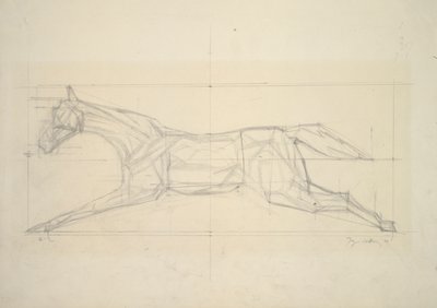 Jockey Series, nr 2 (koń widziany z boku) autorstwa Jacques Villon
