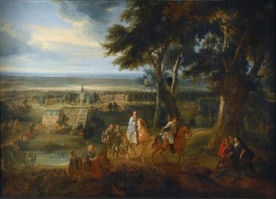 Rudolf z Habsburga przekazujący konia księdzu dostarczającemu viaticum, ok. 1613-86 (olej na płótnie) autorstwa Jacques d