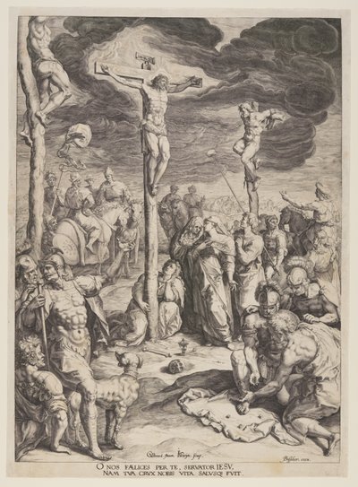 Chrystus na krzyżu między dwoma złodziejami autorstwa Jacques de Gheyn II