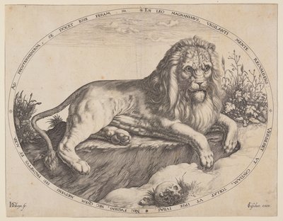 Den Grooten Leeuw (Wielki Lew). autorstwa Jacques de Gheyn II