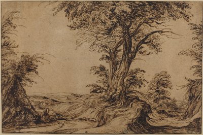 Krajobraz ze śpiącymi chłopami autorstwa Jacques de Gheyn II