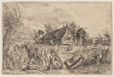 Krajobraz z domem wiejskim autorstwa Jacques de Gheyn II