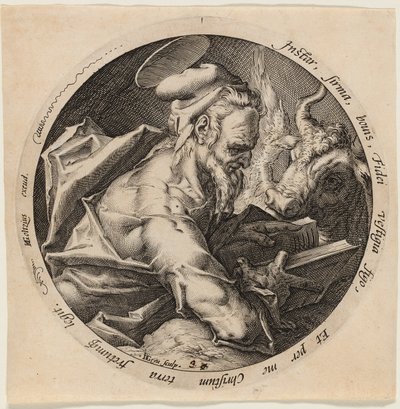 Święty Łukasz, płyta trzecia z Czterech Ewangelistów autorstwa Jacques de Gheyn II