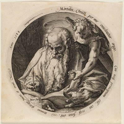 Święty Mateusz, płyta pierwsza z Czterech Ewangelistów autorstwa Jacques de Gheyn II