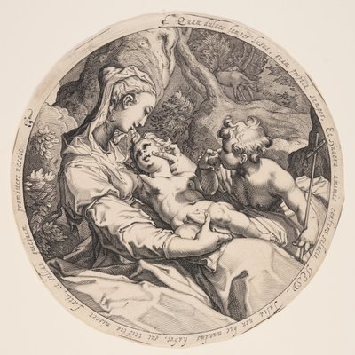Dziewica z Dzieciątkiem i św. Jan Chrzciciel autorstwa Jacques de Gheyn II