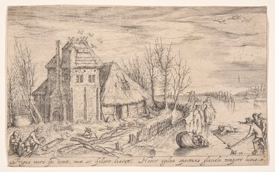 Zimowy krajobraz z łyżwiarzami, od Landscapes autorstwa Jacques de Gheyn II