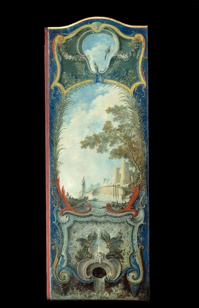 Meble: parawan malarski na papierze maruflowym Jacques de Lajoue (1686-1761) XVIII wiek autorstwa Jacques de Lajoüe