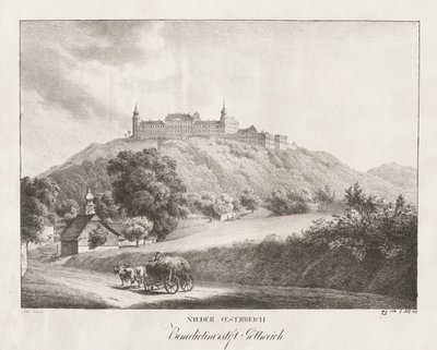 Dolna Austria, klasztor benedyktynów w Gottereich, 1819. autorstwa Jakob Alt