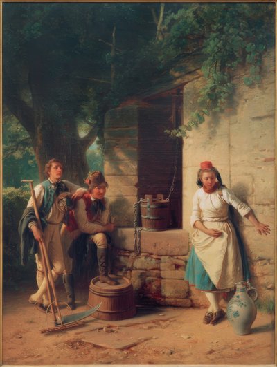 Dziewczyna przy fontannie autorstwa Jakob Becker