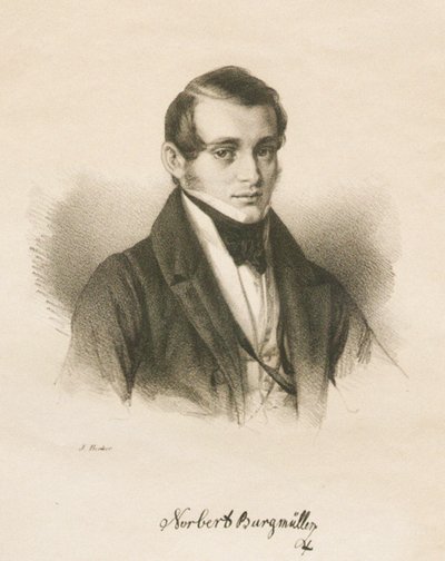 Portret kompozytora Norberta Burgmüllera 1810-1836, 1836 autorstwa Jakob Becker