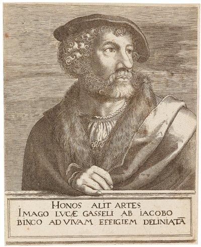 Portret artysty Lucasa Gassela. autorstwa Jakob Binck