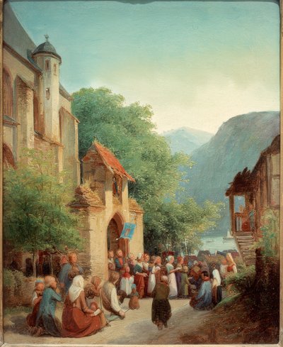 Procesja na Renie autorstwa Jakob Fürchtegott Dielmann