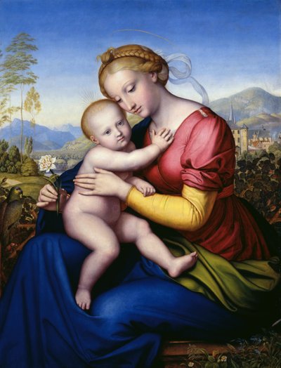 Madonna z dzieckiem i papugą autorstwa Jakob Götzenberger