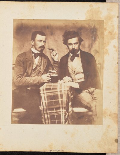 [Portret dwóch mężczyzn przy stole]. autorstwa Jakob Höflinger