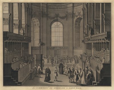 Komunia anglikańska w katedrze św. Pawła w Londynie (rycina) autorstwa Jakob van der Schley