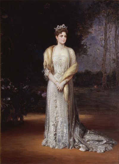 Portret cesarzowej Aleksandry Fiodorowny Rosji 1872-1918, żony cara Mikołaja II, 1914 autorstwa Jakov Jakovlevich Veber