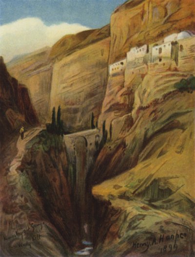 Wady Kelt; lub Brook Cherith (kolor lito) autorstwa James (after) Clark