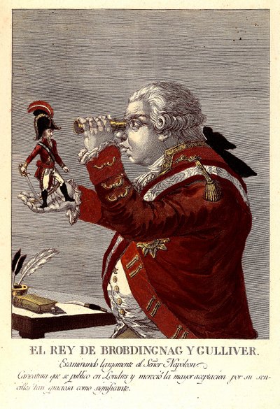 Król Brobdingnac i Guliwera autorstwa James (after) Gillray