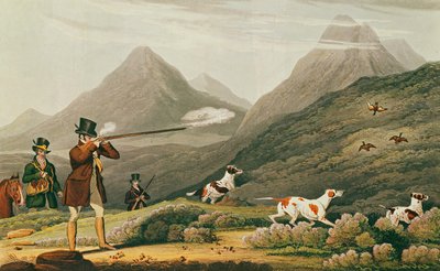 Grouse Shooting (grawerowanie w kolorze) autorstwa James (after) Pollard